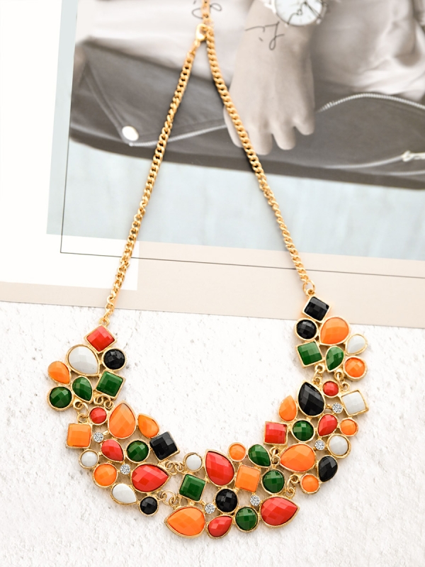 A Colourful Delight- Multicoloured Statement Neckpiece