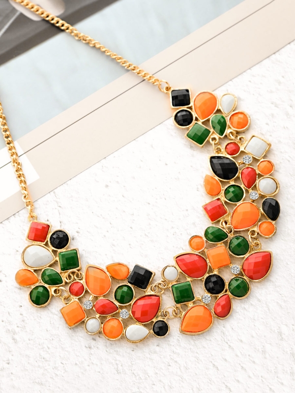 A Colourful Delight- Multicoloured Statement Neckpiece