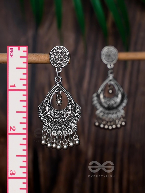 The Ethnic Intricate Delight - Oxidised Boho Earrings