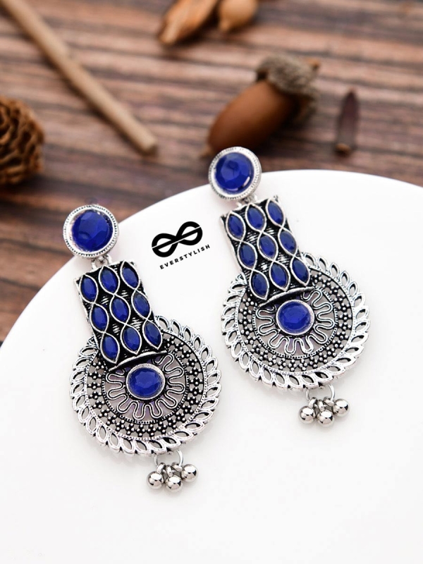 The Studded Artistry - Sapphire Blue - The Embellished Oxidised Collection