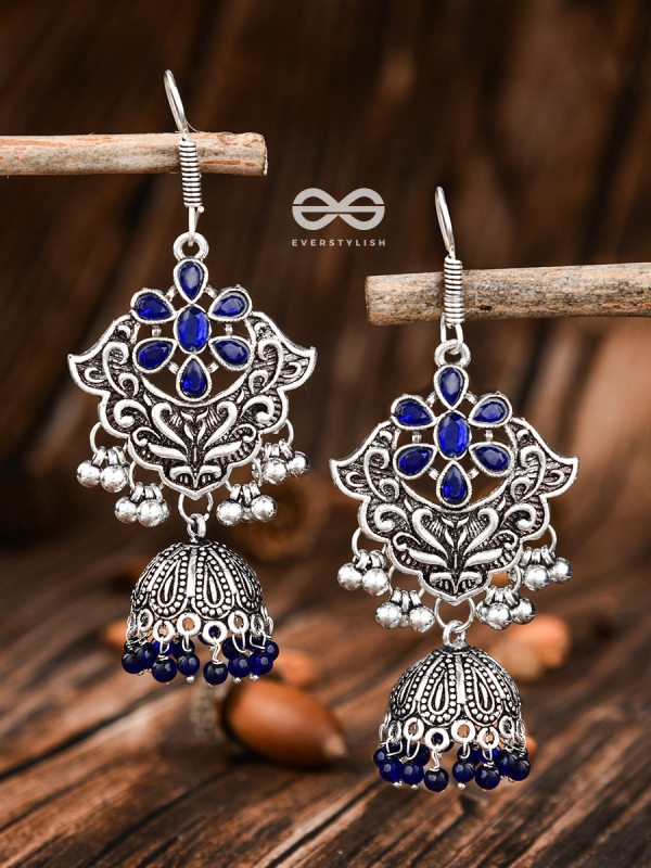 The Motif Delight Earrings - Embellished Oxidised Collection