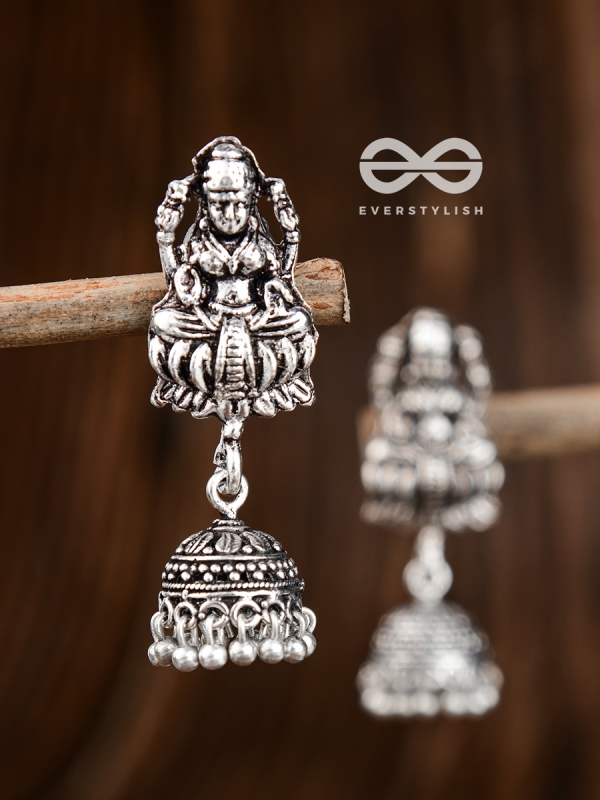 A Divine Artwork - Oxidised Boho Jhumki Earrings