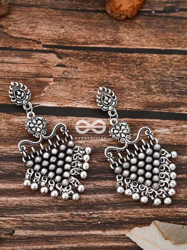 A Bohemian Mesh - Oxidised Boho Earrings
