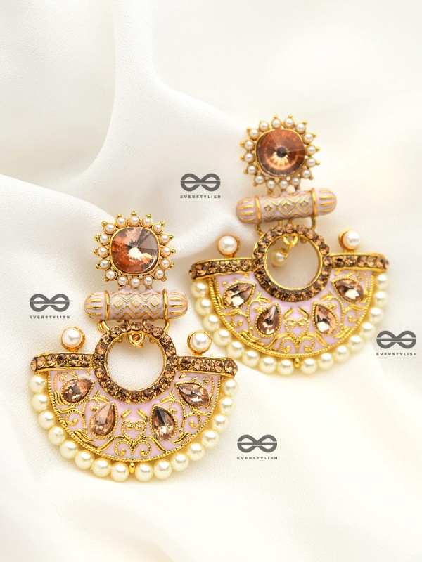 The Marvellous Meenakari Collection - Mehr Earrings - Pink