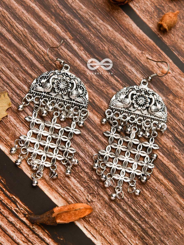 The Artistic Intricacy - Oxidised Boho Earrings
