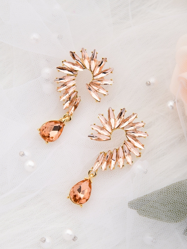 The Bellissimo Collection Embellished Fern Earrings - Amber