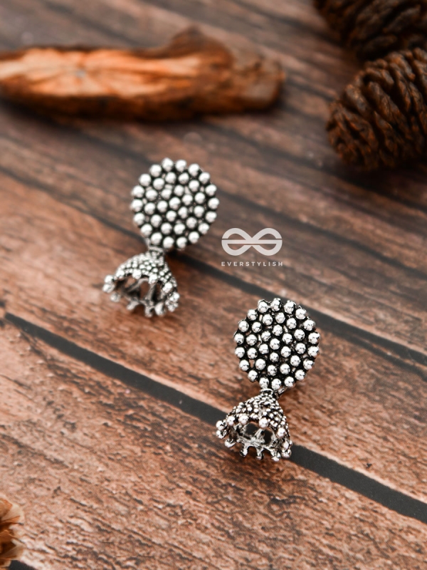 The Little Dotted Circled Jhumkis - Tiny Trinket Earrings