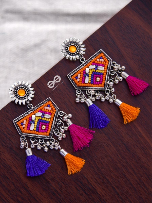 The Playful Desire (Pink-Blue-Orange) - The Embroidered Oxidised Collection