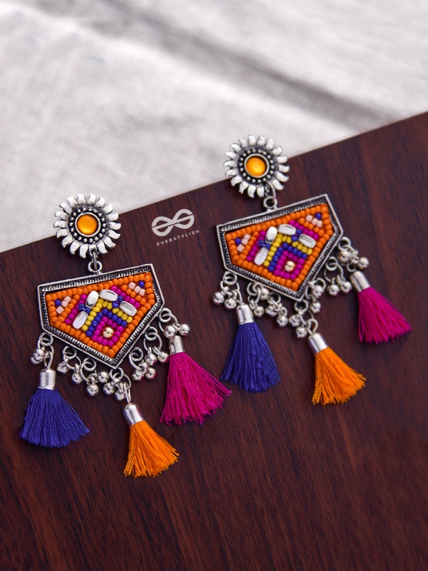 The Playful Desire (Pink-Blue-Orange) - The Embroidered Oxidised Collection