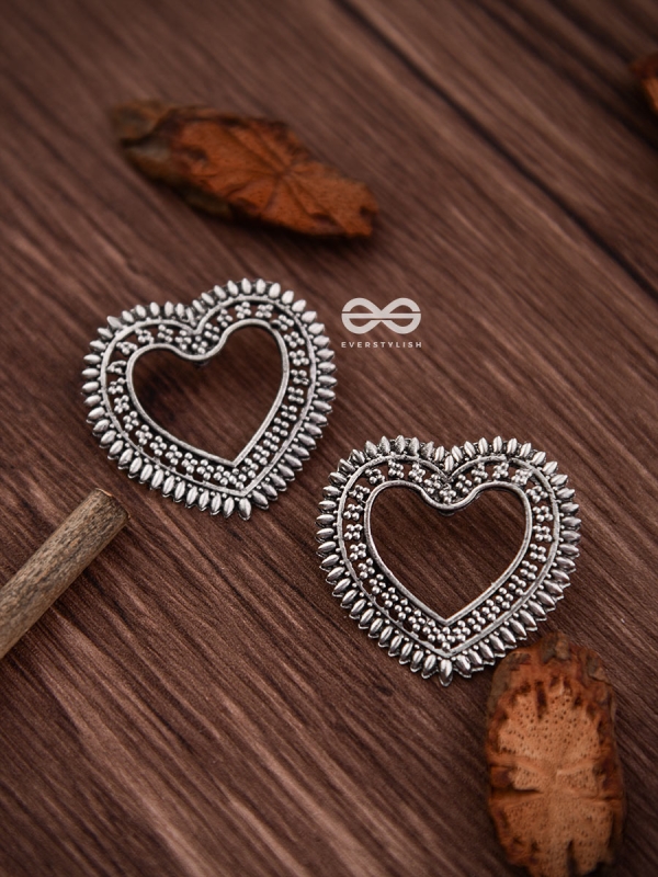 The Little Bohemian Heart - Oxidised Boho Earrings