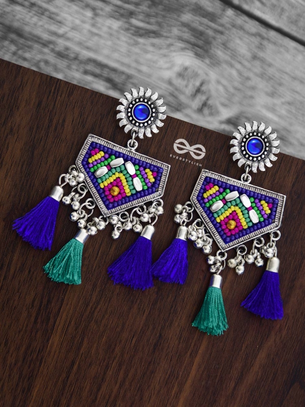 The Playful Desire (Blue Hues) - The Embroidered Oxidised Collection