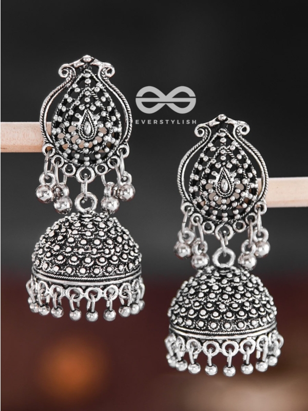 The Absolute Boho - Oxidised Statement Jhumkas