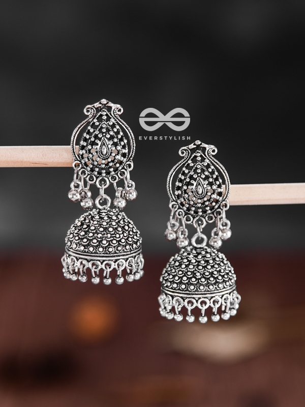 The Absolute Boho - Oxidised Statement Jhumkas
