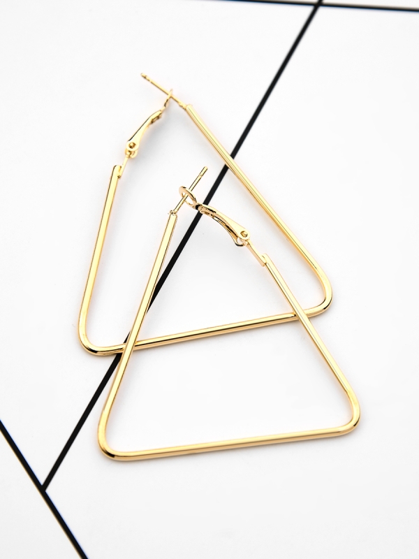 The Everyday Chic - Oversized Triangle Hoops - Golden
