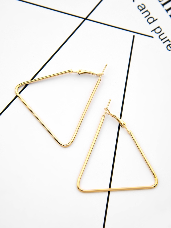 The Everyday Chic - Oversized Triangle Hoops - Golden