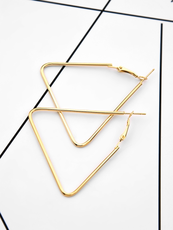 The Everyday Chic - Oversized Triangle Hoops - Golden