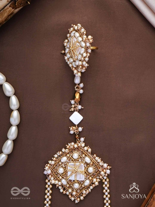 Abhyupayan - Gift From The Heavens - Beads, Pearls Glass Drops Hand Embroidered Haathphool