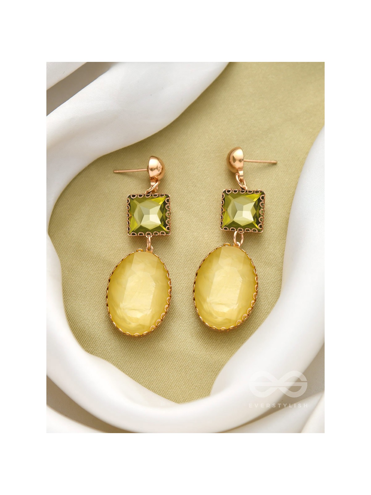 The Sun-Kissed- Golden Embellished Earrings