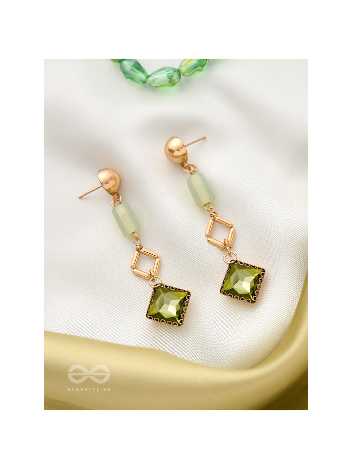 The Midnight Mist- Golden Embellished Earrings 