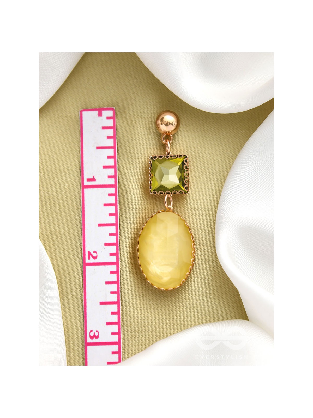 The Sun-Kissed- Golden Embellished Earrings