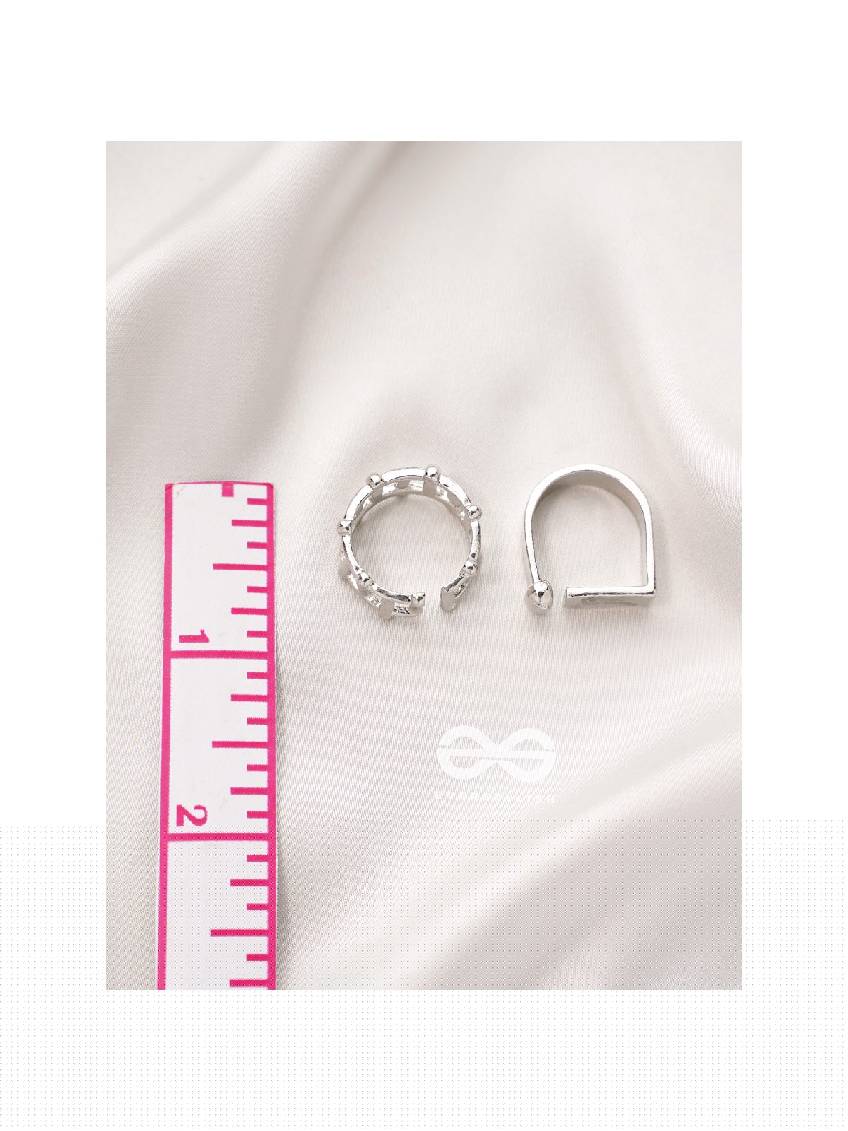 Twigs n Petal- Set of Two Silver Rings