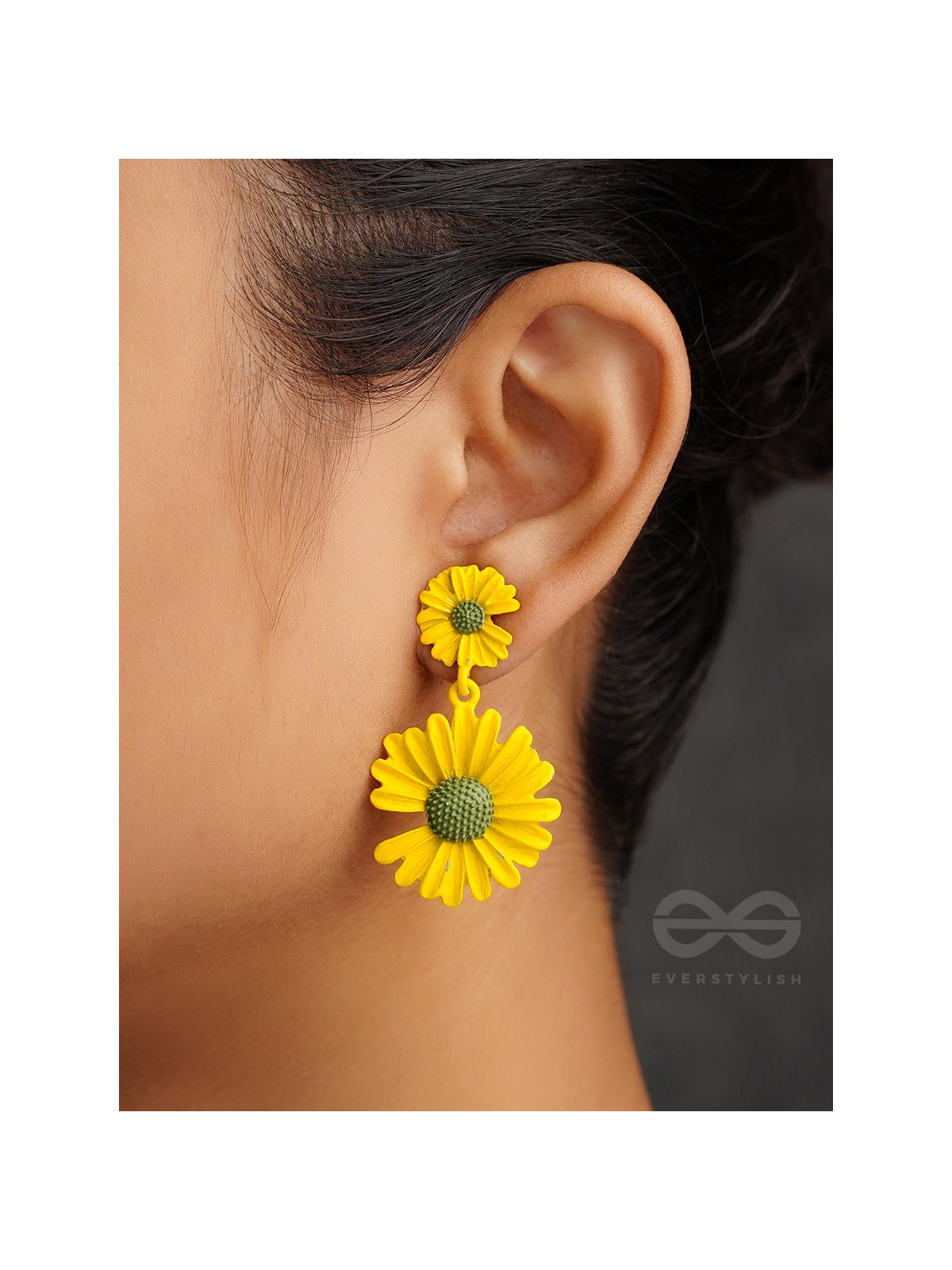 A Field of Flowers - Statement Dangler Earrings (Yellow)