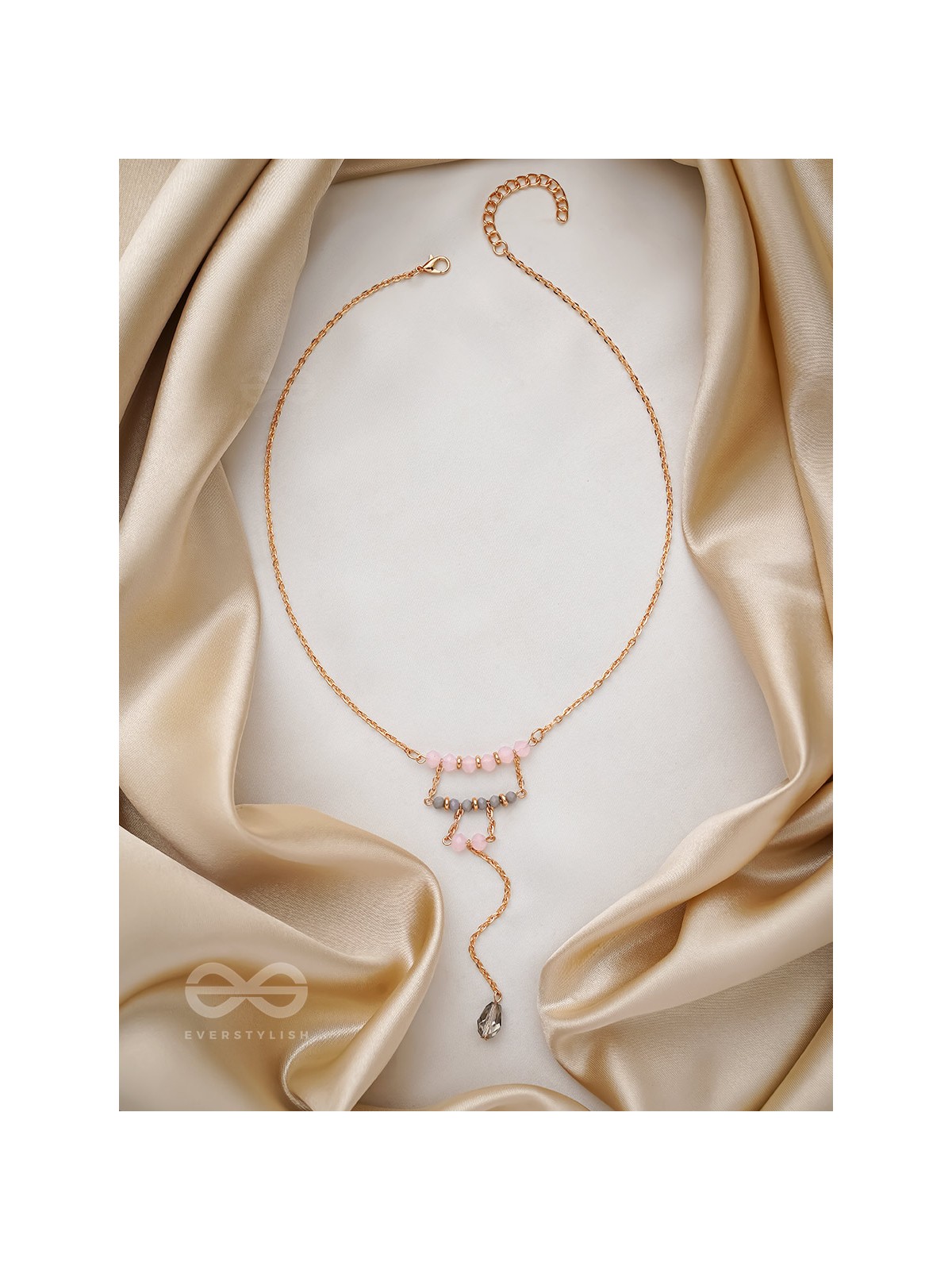 The Shimmering Raindrop- Golden Embellished Necklace With Anti-Tarnish Coating 