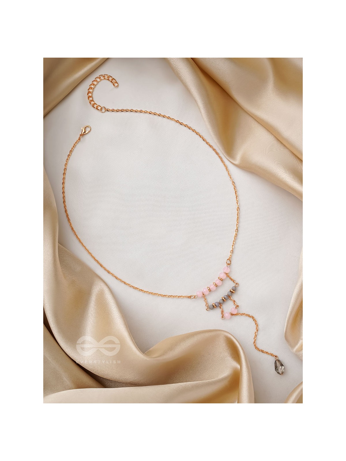 The Shimmering Raindrop- Golden Embellished Necklace With Anti-Tarnish Coating 