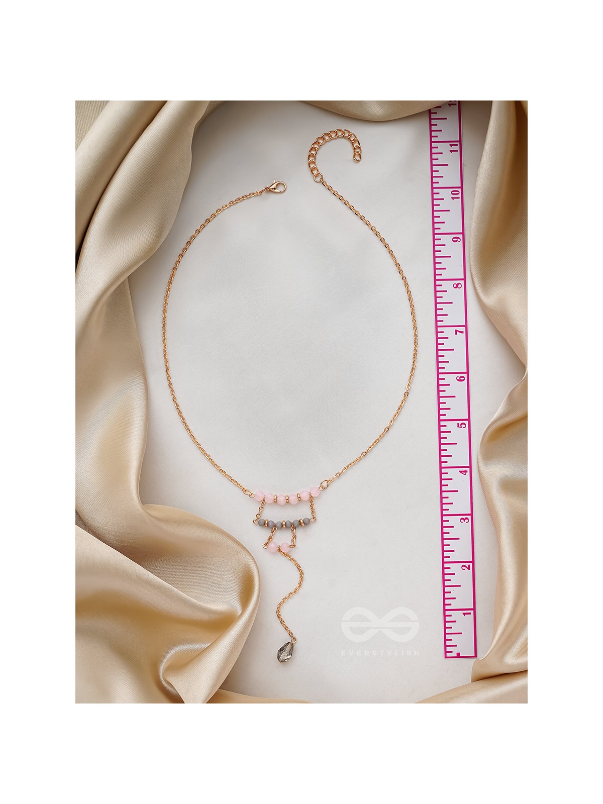 The Shimmering Raindrop- Golden Embellished Necklace With Anti-Tarnish Coating 