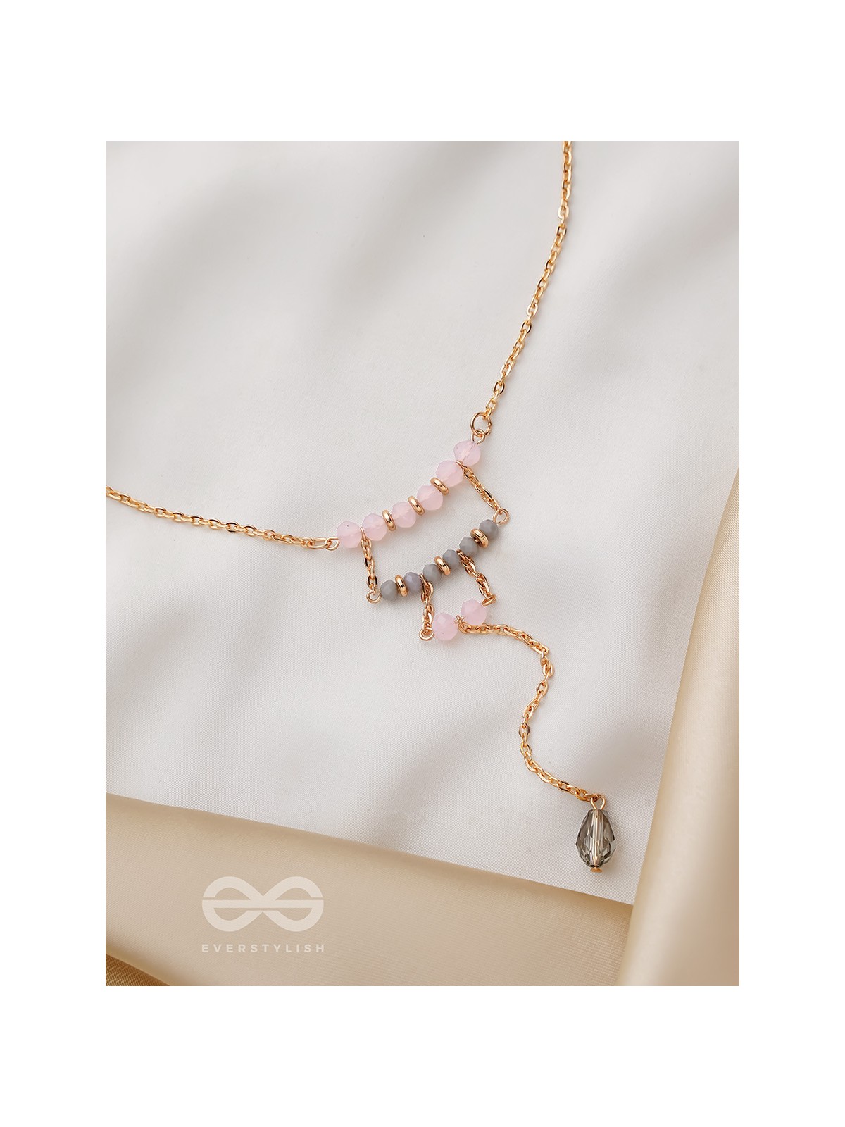 The Shimmering Raindrop- Golden Embellished Necklace With Anti-Tarnish Coating 