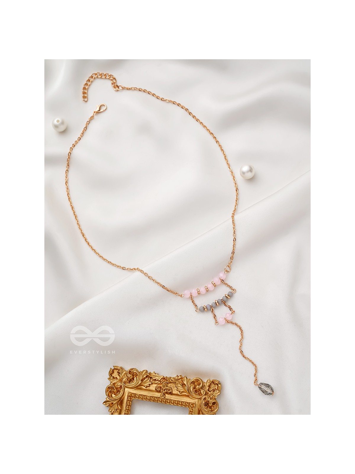 The Shimmering Raindrop- Golden Embellished Necklace With Anti-Tarnish Coating 