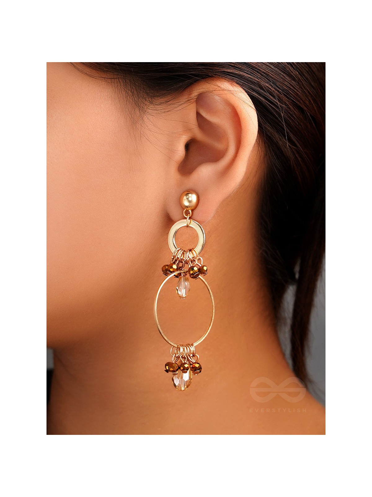 The Autumn Vibes- Golden Beads Earrings