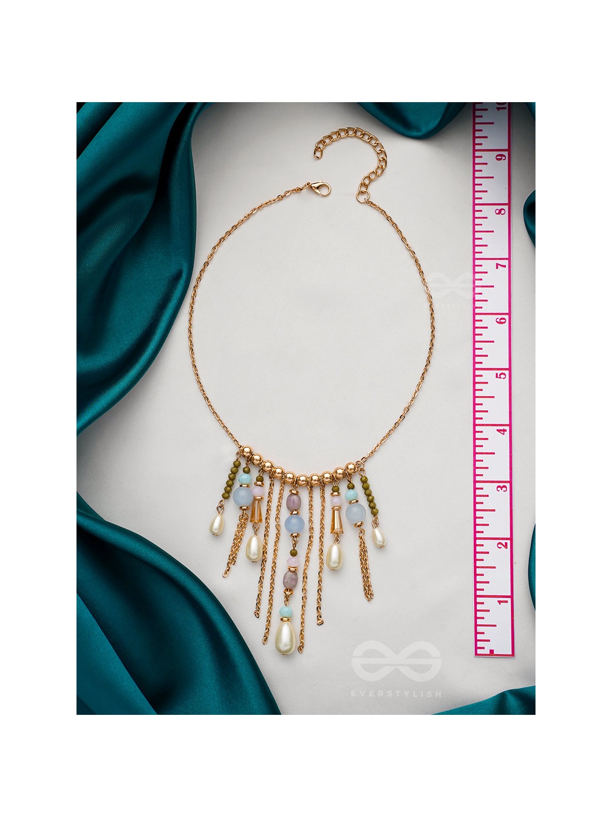 The Scotch Mist- Golden Embellished Necklace With Anti-Tarnish Coating