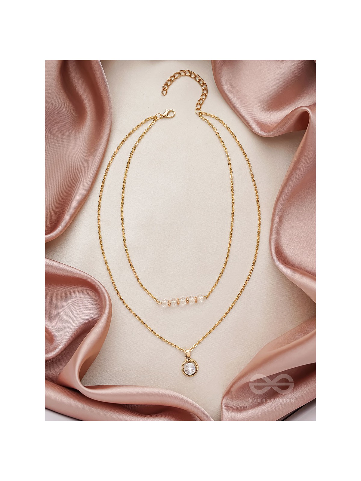 The Diamond Lane- Golden Embellished Necklace With Anti-Tarnish Coating 
