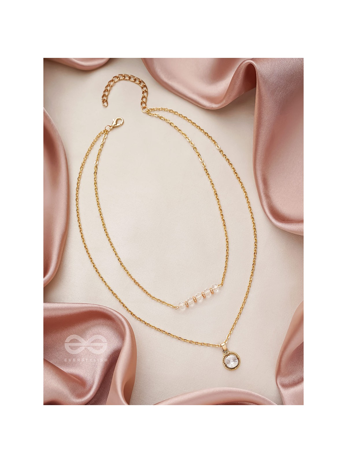 The Diamond Lane- Golden Embellished Necklace With Anti-Tarnish Coating 