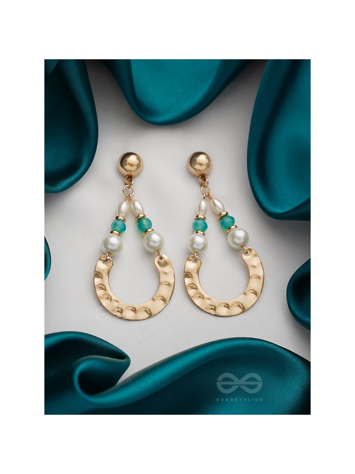 The Circle of Light - Golden Embellished Earrings