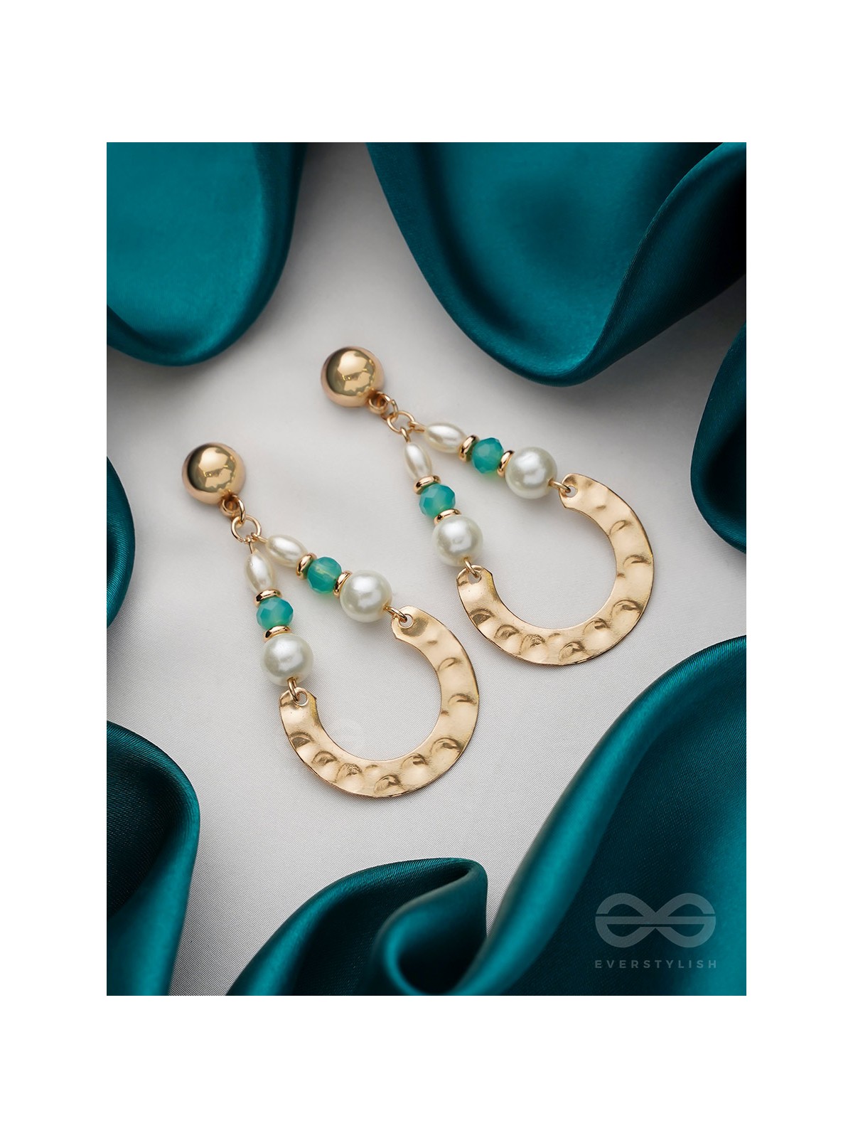 The Circle of Light - Golden Embellished Earrings
