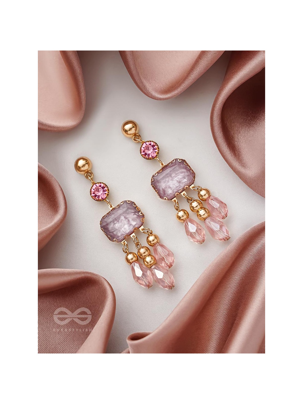 The Drip Painting- Golden Embellished Earrings