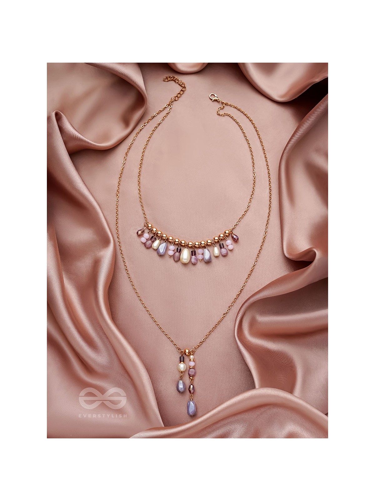 The Grey Storm- Golden Layered Necklace With Anti-Tarnish Coating