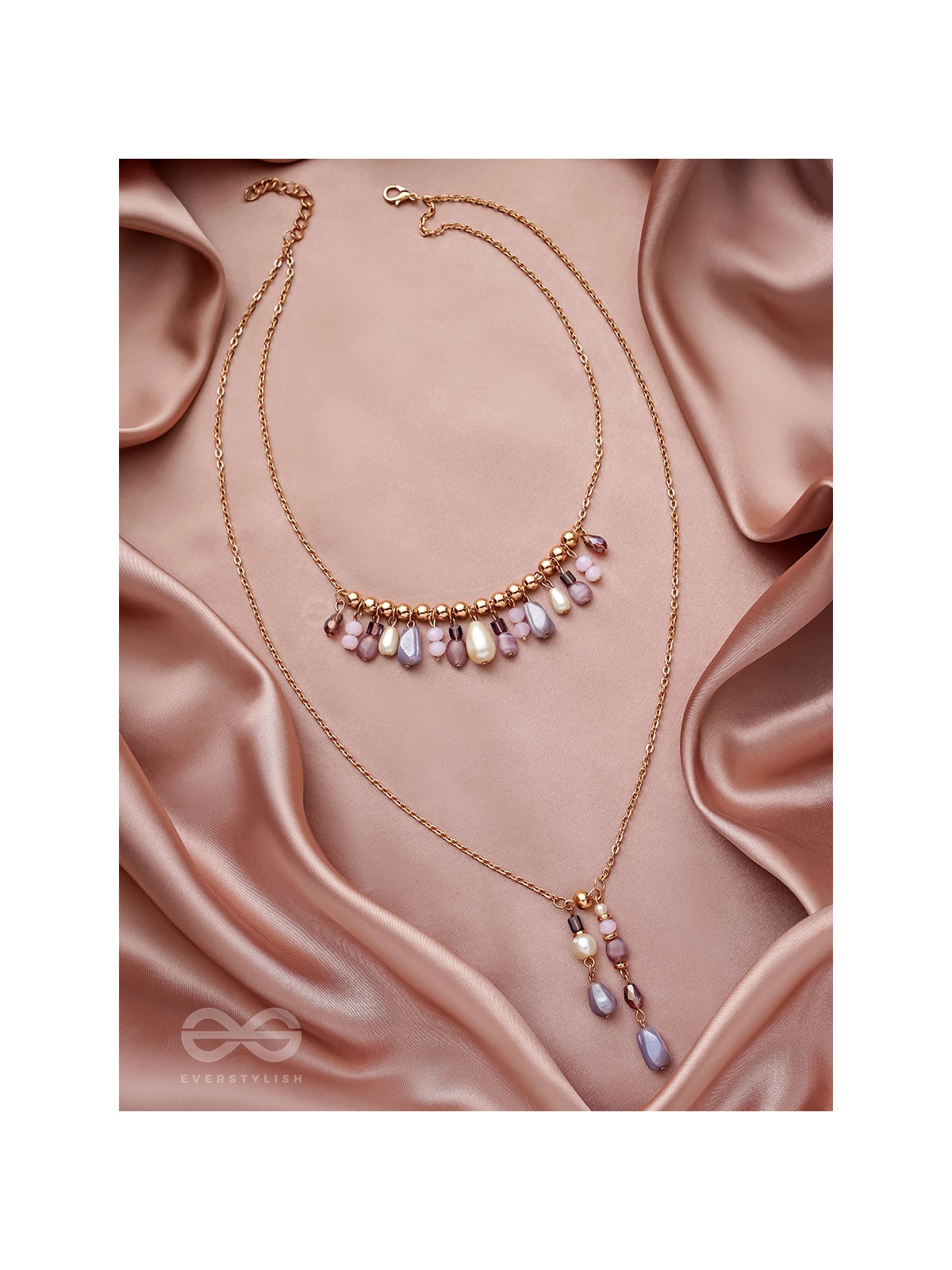 The Grey Storm- Golden Layered Necklace With Anti-Tarnish Coating