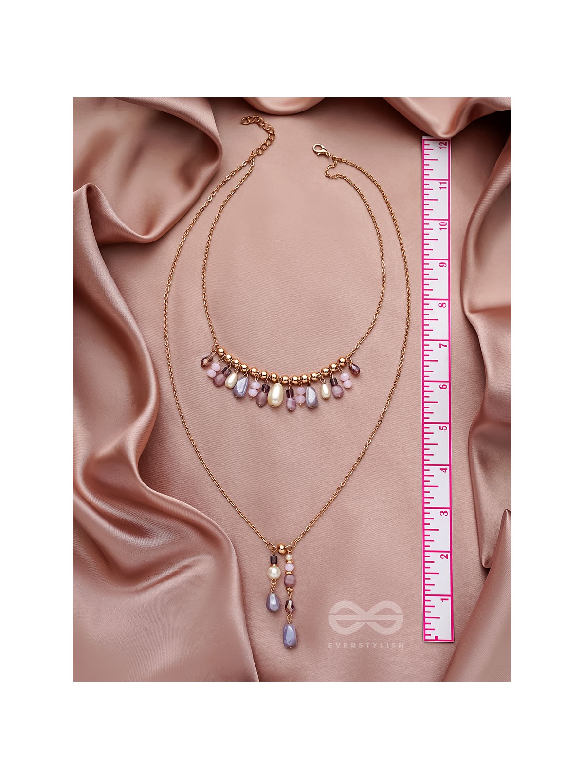 The Grey Storm- Golden Layered Necklace With Anti-Tarnish Coating