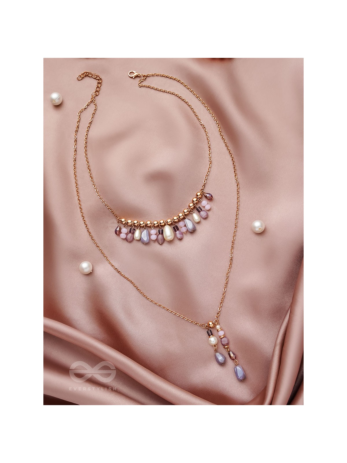 The Grey Storm- Golden Layered Necklace With Anti-Tarnish Coating