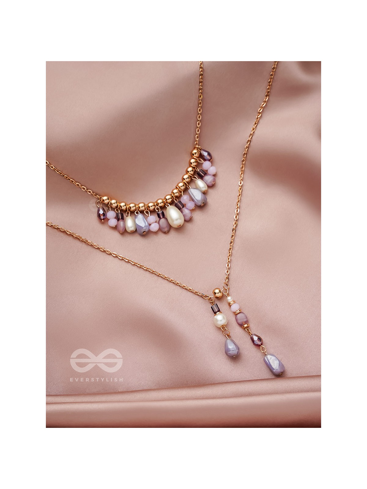 The Grey Storm- Golden Layered Necklace With Anti-Tarnish Coating