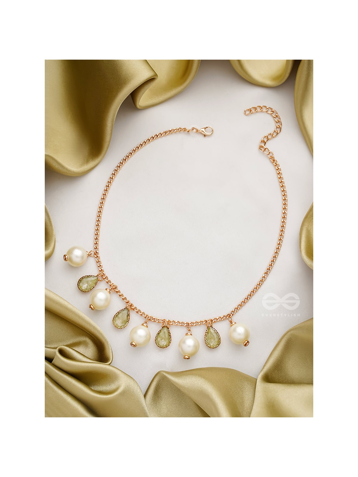 The Daisy Shrub- Golden Embellished Necklace With Anti-Tarnish Coating 