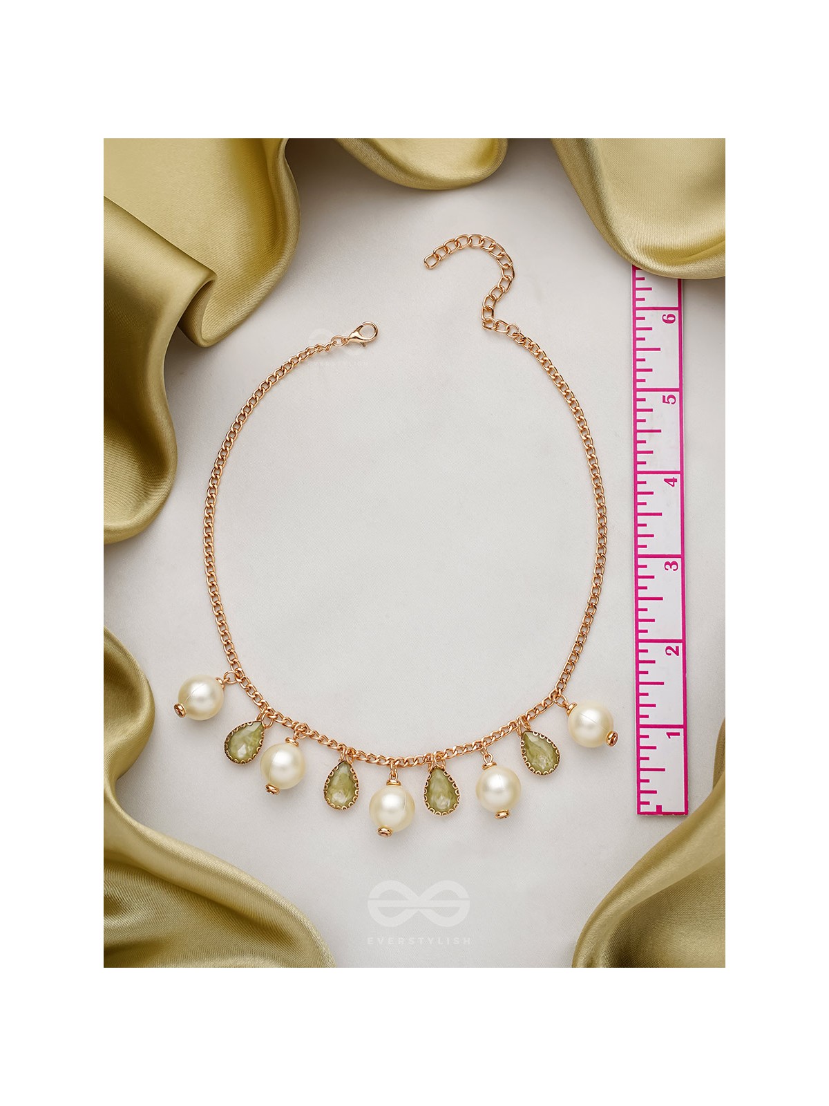 The Daisy Shrub- Golden Embellished Necklace With Anti-Tarnish Coating 