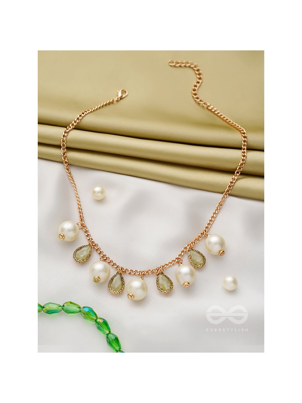 The Daisy Shrub- Golden Embellished Necklace With Anti-Tarnish Coating 