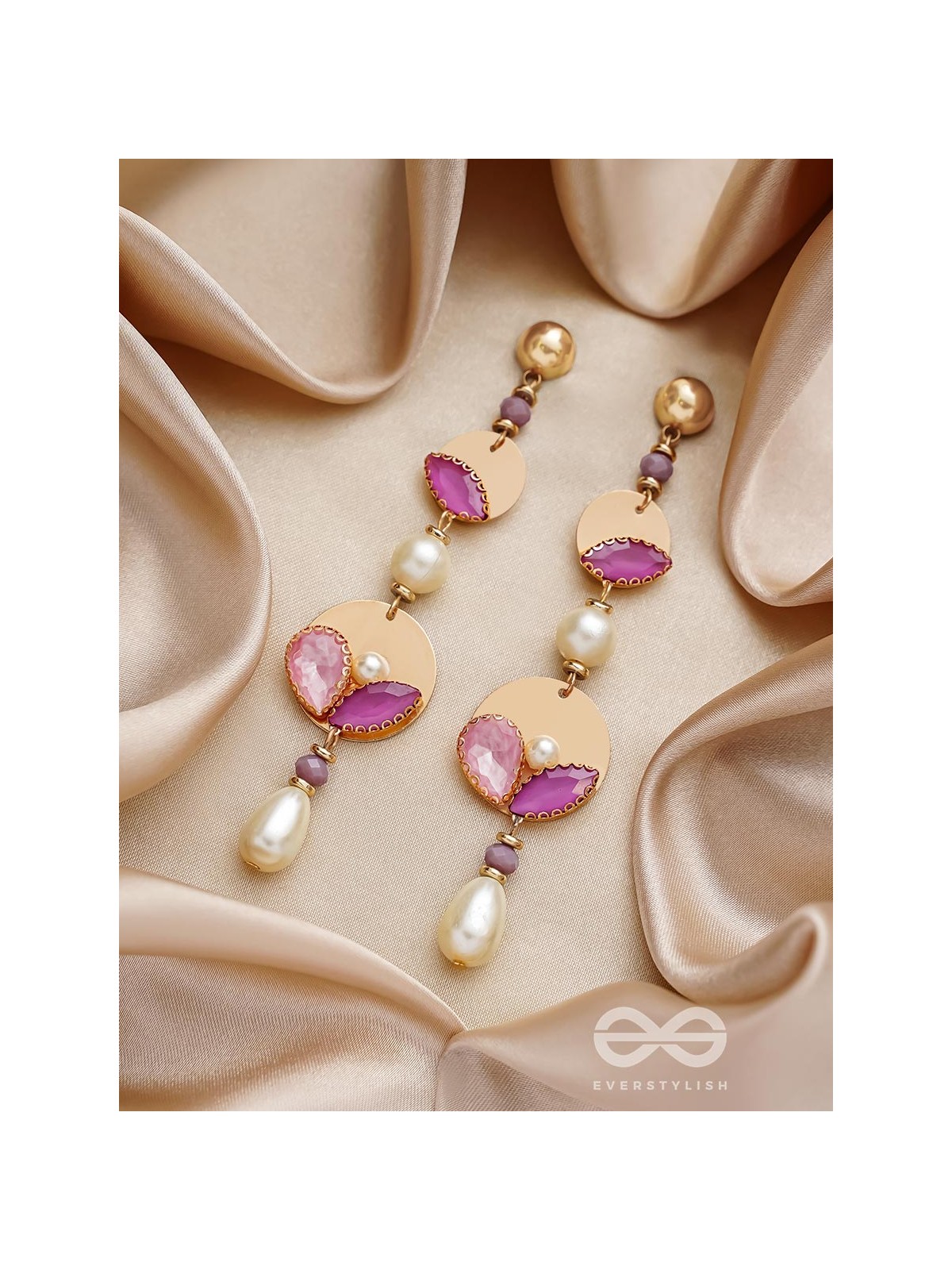 The Sun Mask- Golden Embellished Earrings