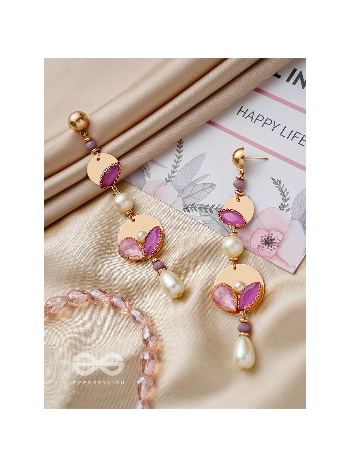 The Sun Mask- Golden Embellished Earrings