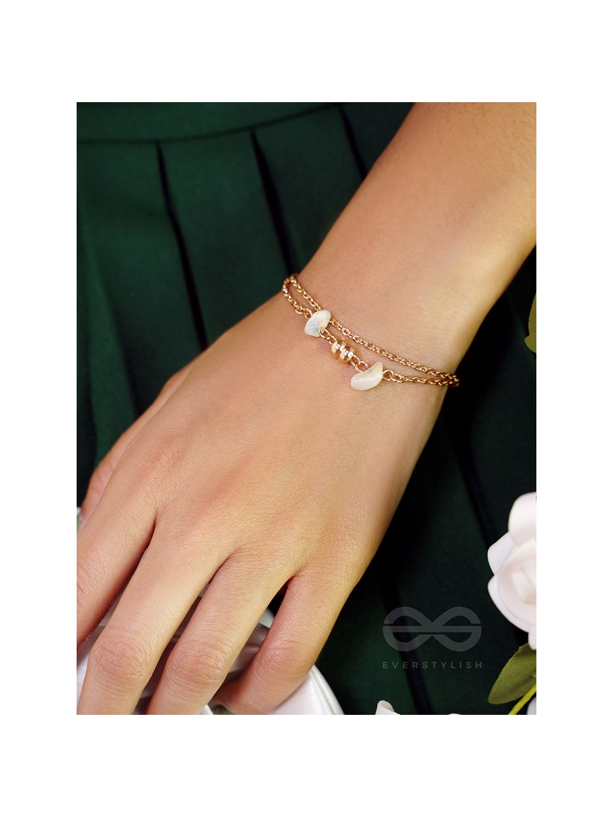 Carved in Stone- Golden Layered Bracelet