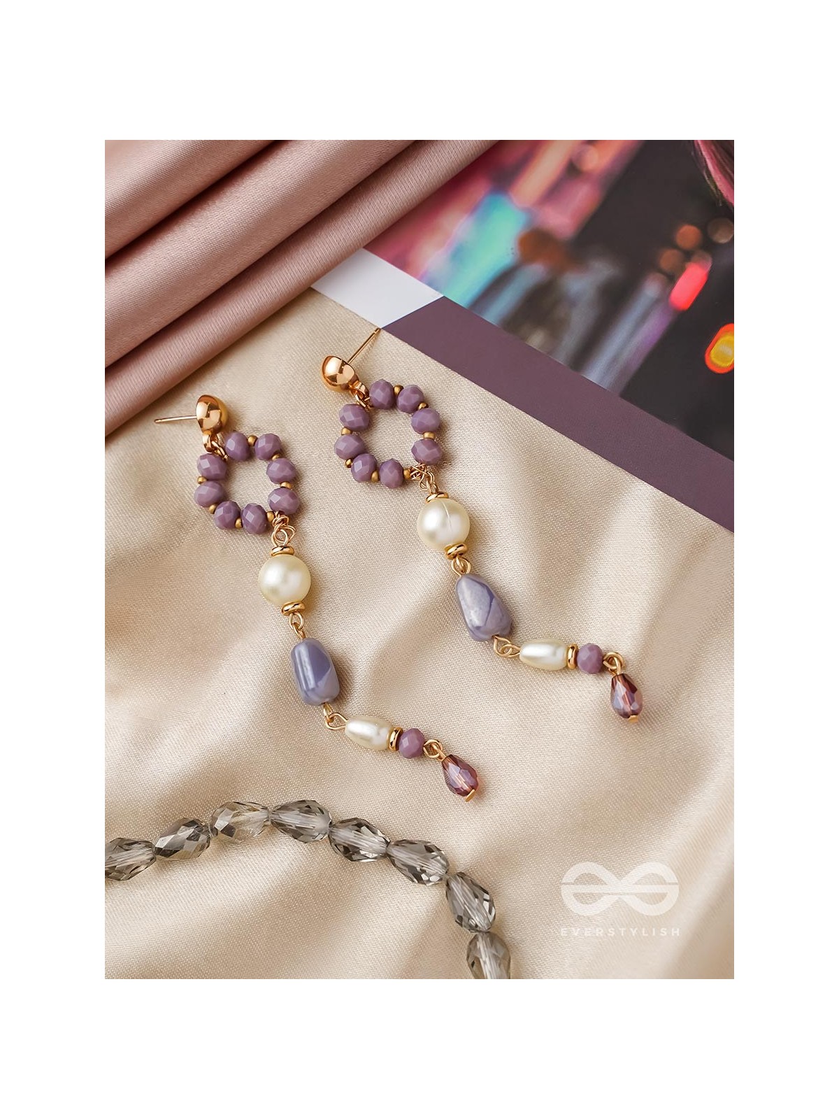 In the Loop- Golden Embellished Earrings